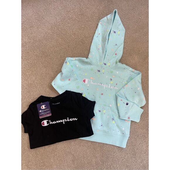 NWT Champion girls hoodie & t-shirt bundle Size 5 - Picture 1 of 4